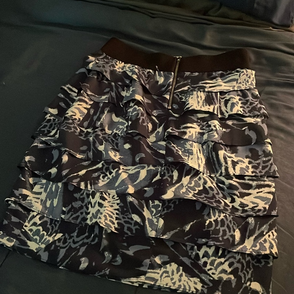 Alfani Ruffled print Skirt 8 Petite